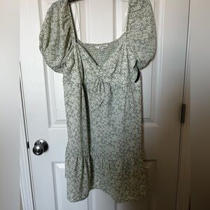 Speechless Sage and White Floral Dress